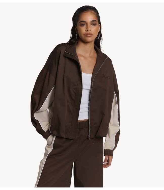 Refined Department Jas ladies woven sporty jacket ANNIE choc brown