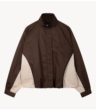 Refined Department Jas ladies woven sporty jacket ANNIE choc brown