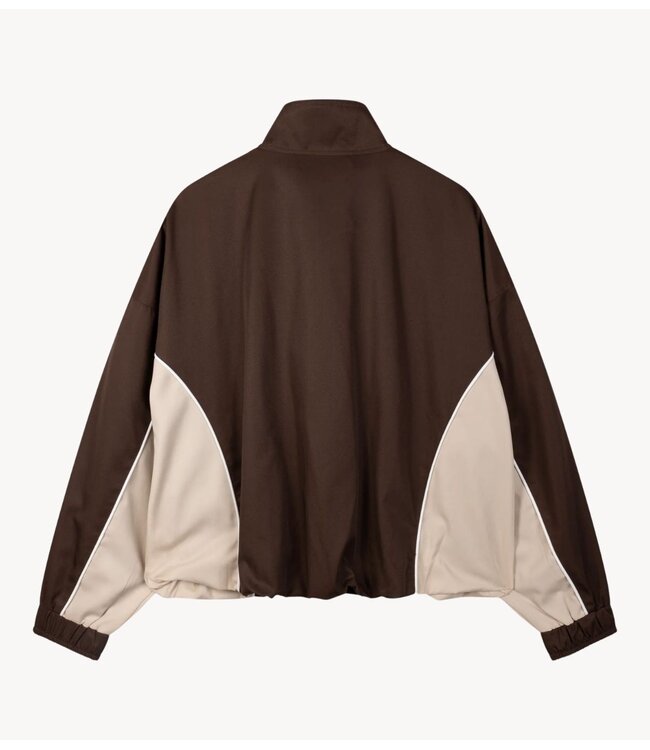 Refined Department Jas ladies woven sporty jacket ANNIE choc brown