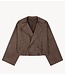 Refined Department Jas ladies woven washed bomber trenchcoat JOLANDA choc brown
