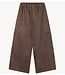 Refined Department Broek ladies woven washed wide leg cargo pants MILA choc brown