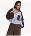 Refined Department Jas ladies woven striped blouse bomber panel NOOR stripe
