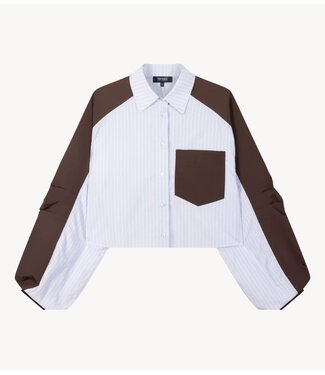 Refined Department Blouse ladies woven striped blouse bomber panel NOOR stripe