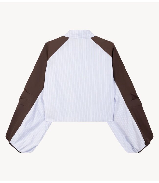 Refined Department Jas ladies woven striped blouse bomber panel NOOR stripe