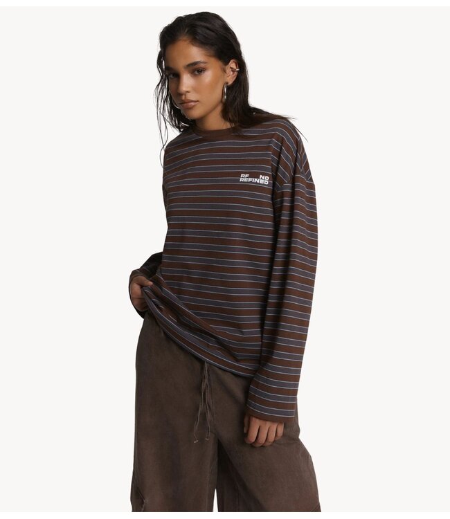Refined Department Shirt ladies knitted oversized striped longsleeve AMELIE stripe