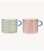 Anna+Nina Mokken Stripe Affair Tea Mug Set of 2 Multicolour