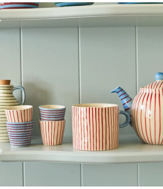 Anna+Nina Mokken Stripe Affair Tea Mug Set of 2 Multicolour