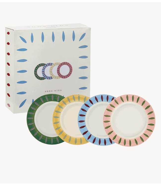 Anna+Nina Borden Dreamy Breakfast Plate Set of 4 Multicolour