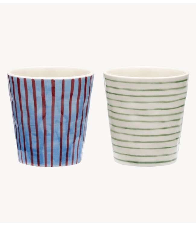 Anna+Nina Mok Stripe Affair Coffee Cup Set of 2 Multicolour