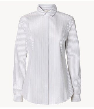 Selected Blouse SLWROMIE LS STRIPED FITTED SHIRT NOOS Bright White DELICIOSO