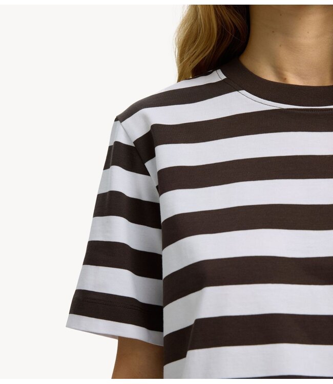 Selected Top SLWESSENTIAL SS STRIPED BOXY TEE NOOS Delicioso BRIGHT WHITE - WIDE