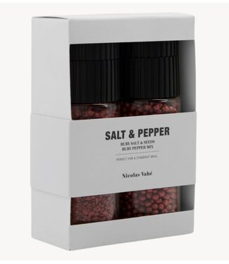 Nicolas Vahé Cadeaubox Gift box, Ruby salt & seeds + pepper mix, 110/60 g/g