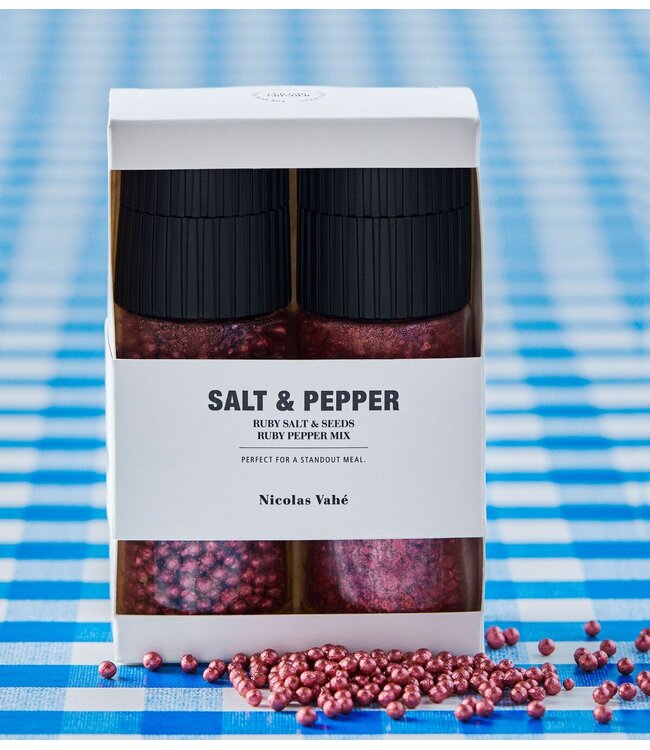 Nicolas Vahé Cadeaubox Gift box, Ruby salt & seeds + pepper mix, 110/60 g/g