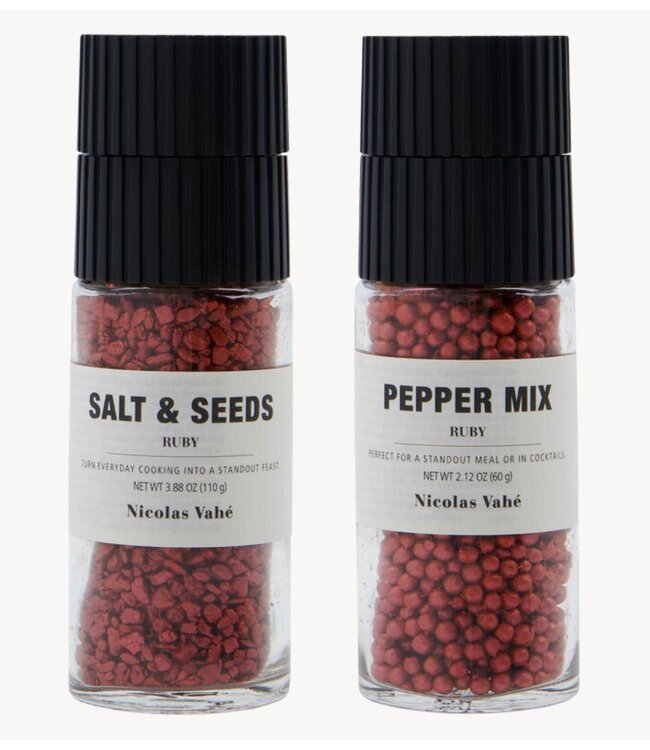 Nicolas Vahé Cadeaubox Gift box, Ruby salt & seeds + pepper mix, 110/60 g/g