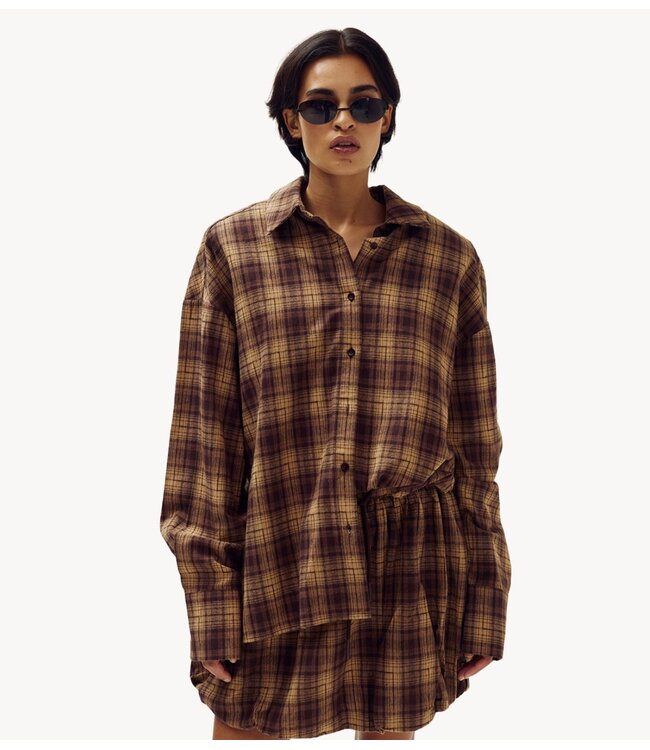HARPER & YVE Blouse KIM-LS BROWN CHECK