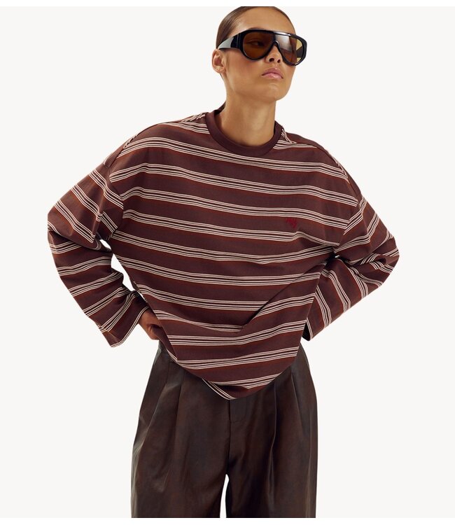 HARPER & YVE Shirt TOMMY-LS BROWN STRIPE