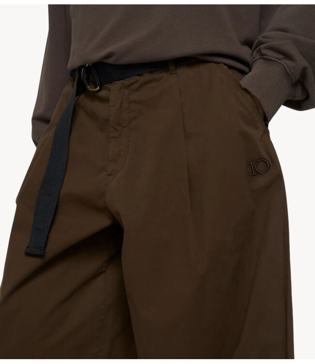 10DAYS Broek wide pants twill brown