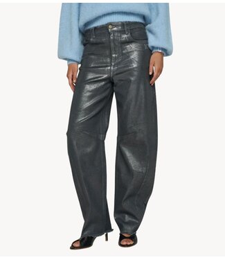 10DAYS Broek metallic western denim pants silver
