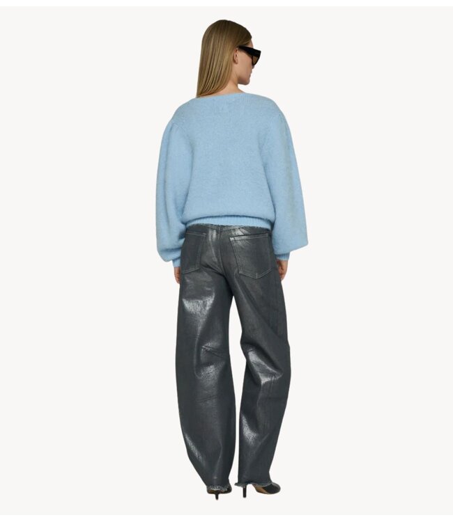 10DAYS Broek metallic western denim pants silver