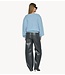 10DAYS Broek metallic western denim pants silver