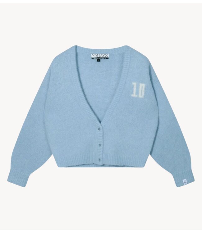10DAYS Vest hairy knit cardigan angel blue
