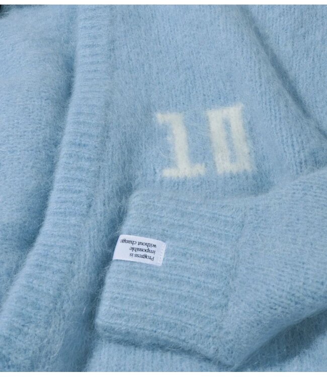 10DAYS Vest hairy knit cardigan angel blue