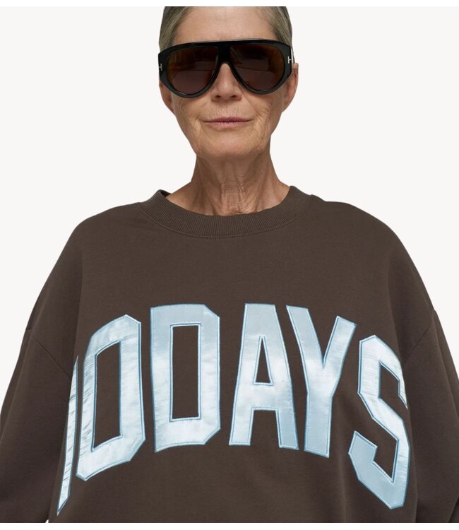 10DAYS Trui baseball sweater 10DAYS light shiitake