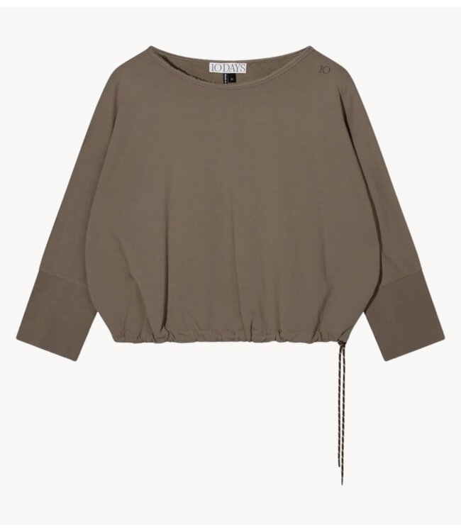 10DAYS Vest batwing top fleece portobello