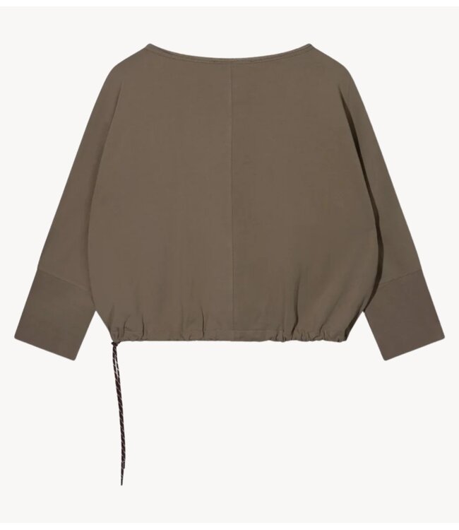 10DAYS Vest batwing top fleece portobello