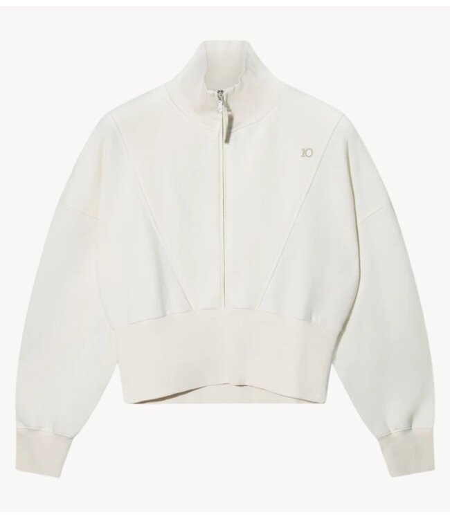 10DAYS Trui zip sweater pearl