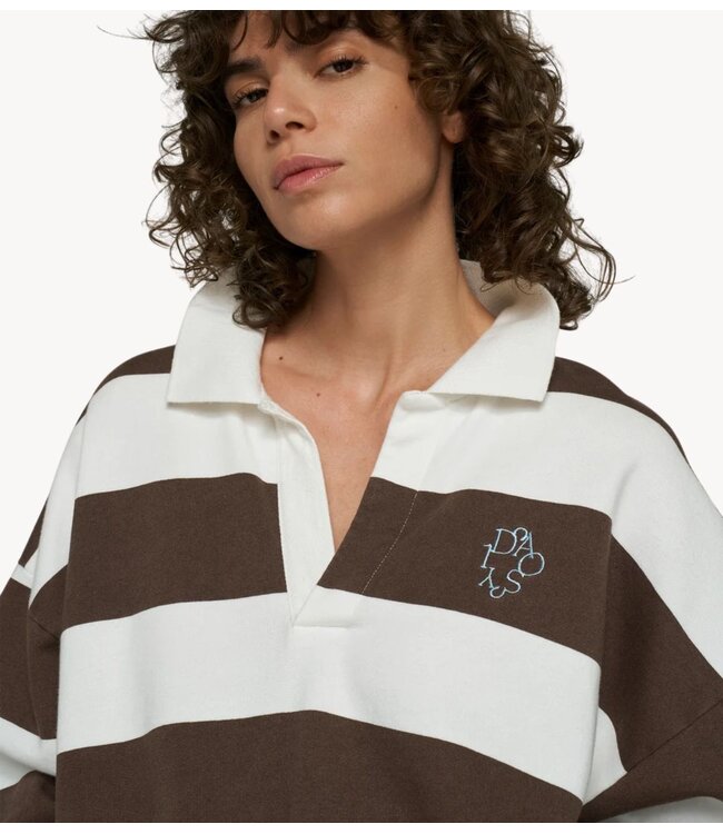 10DAYS Trui baseball balloon sweater ecru/brown