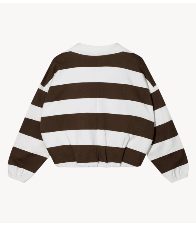 10DAYS Trui baseball balloon sweater ecru/brown