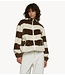 10DAYS Vest teddy zip hoodie stripes pearl/brown