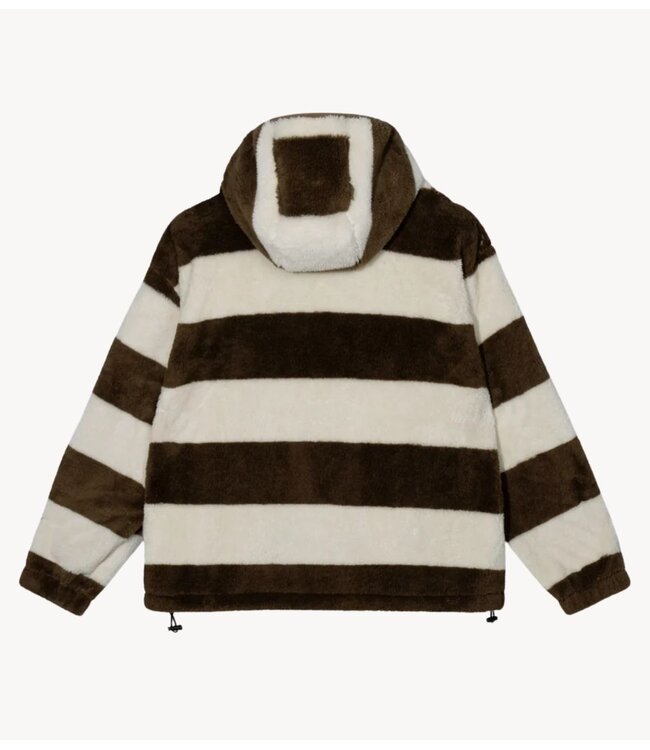 10DAYS Vest teddy zip hoodie stripes pearl/brown