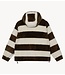 10DAYS Vest teddy zip hoodie stripes pearl/brown