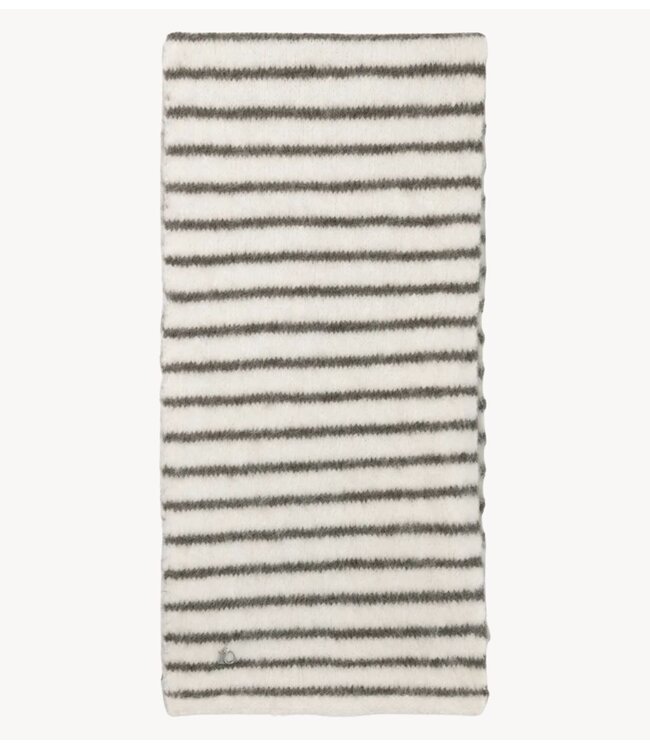 10DAYS Sjaal hairy knit scarf stripes ecru/portobello