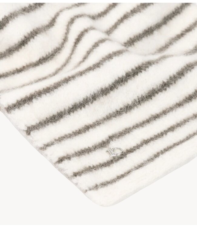 10DAYS Sjaal hairy knit scarf stripes ecru/portobello