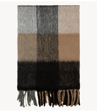 10DAYS Deken wool blend plaid soft vanilla