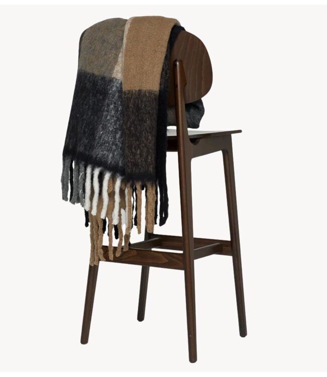 10DAYS Deken wool blend plaid soft vanilla