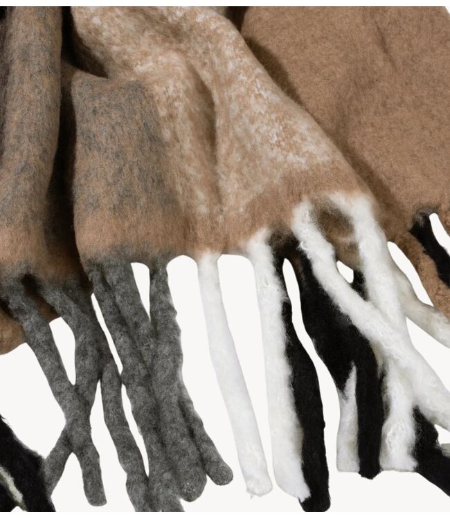 10DAYS Deken wool blend plaid soft vanilla