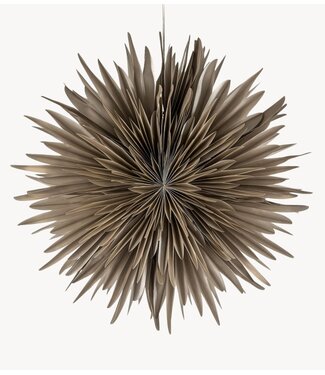 Kerstdecoratie Kerstster snow 60cm taupe met pendel