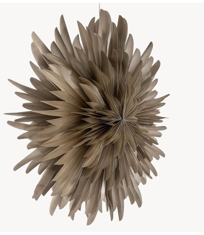 Kerstdecoratie Kerstster snow 60cm taupe met pendel