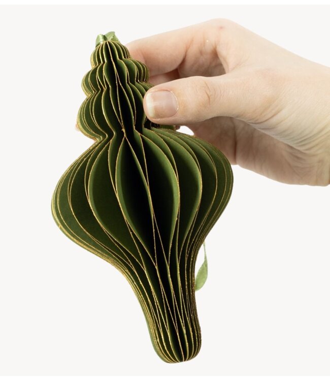 Kerstdecoratie Papieren honeycomb hanger groen