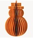 Kerstdecoratie Papieren honeycomb sneeuwpop oranje
