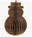 Kerstdecoratie Papieren honeycomb sneeuwpop bruin