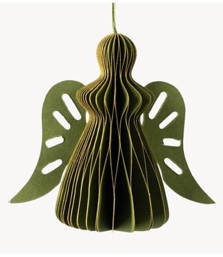 Kerstdecoratie Papieren honeycomb engel groen