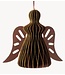 Kerstdecoratie Papieren honeycomb engel bruin
