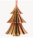 Kerstdecoratie Papieren honeycomb kerstboom rood met wit