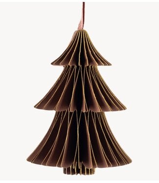 Kerstdecoratie Papieren honeycomb kerstboom bruin