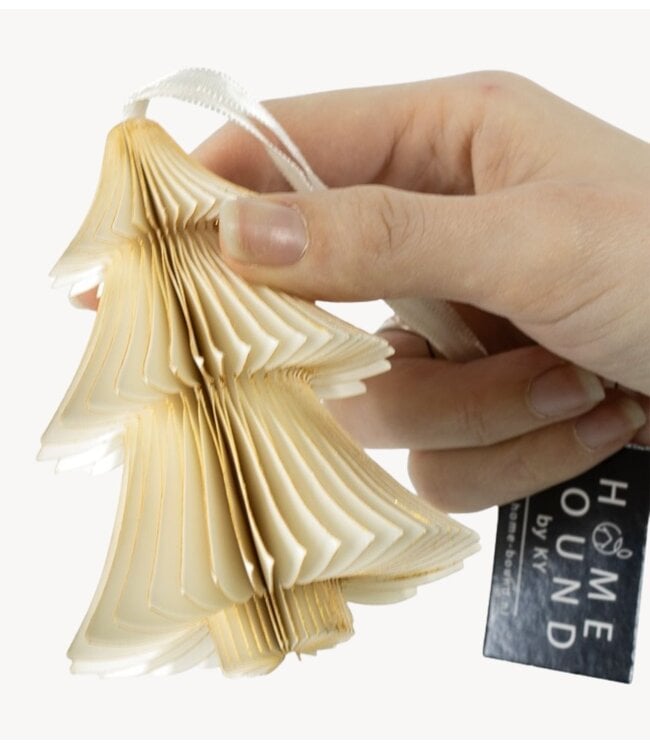 Kerstdecoratie Papieren honeycomb kerstboom wit